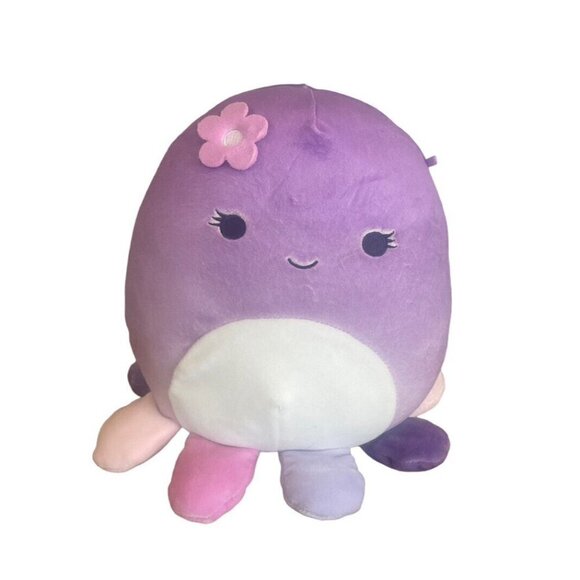 Squishmallow 8" Violet Octopus with Flower Purple Plush Kellytoy - Picture 1 of 9